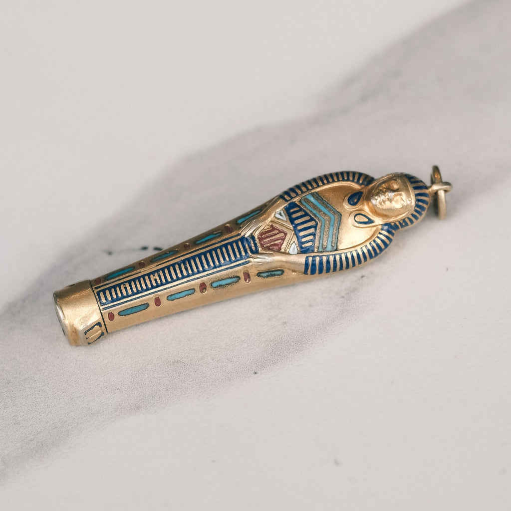 Egyptian Revival Sarcophagus Pendant - Lost Owl Jewelry