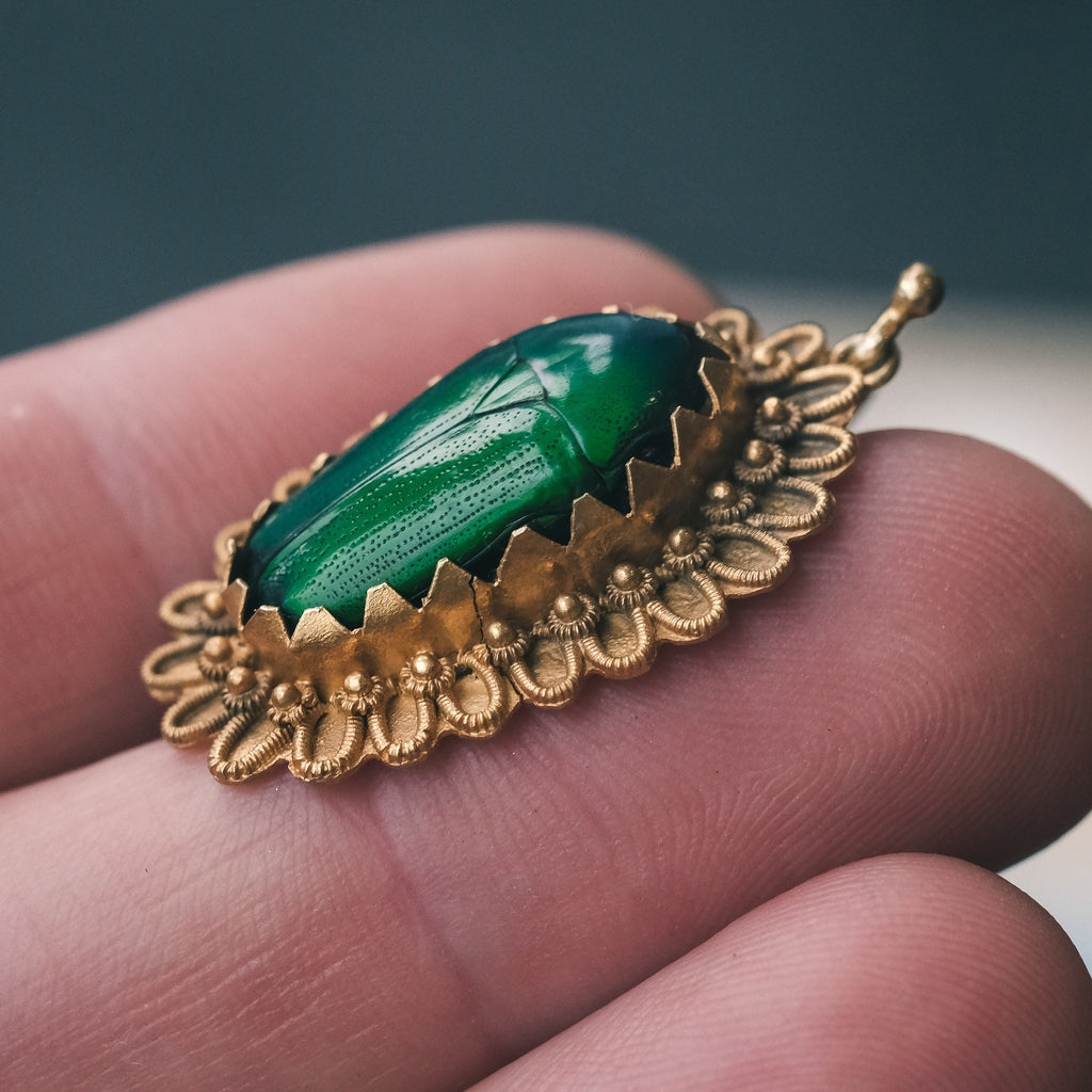 Egyptian Revival Scarab Earrings - Lost Owl Jewelry