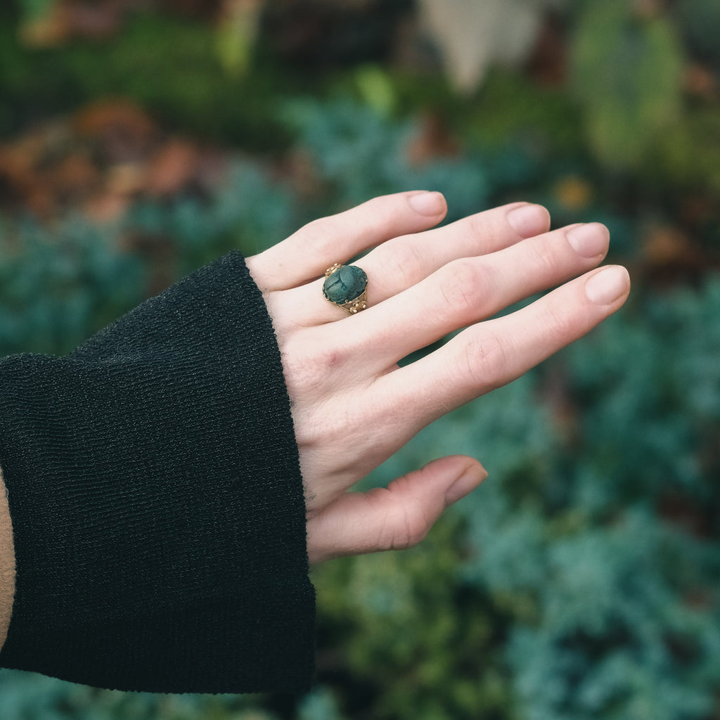 Egyptian Revival Scarab Ring - Lost Owl Jewelry