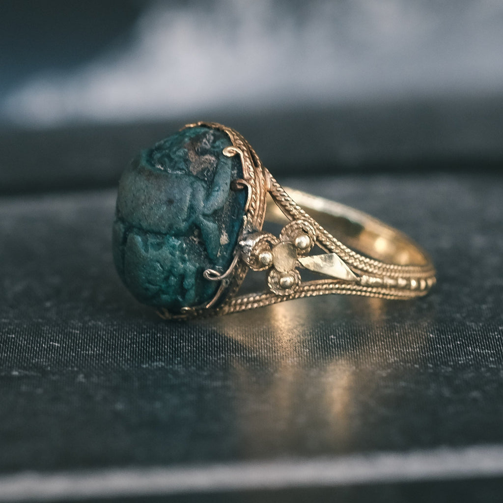 Egyptian Revival Scarab Ring - Lost Owl Jewelry