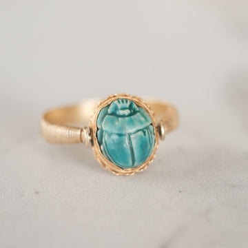 Egyptian Revival Scarab Swivel Ring - Lost Owl Jewelry