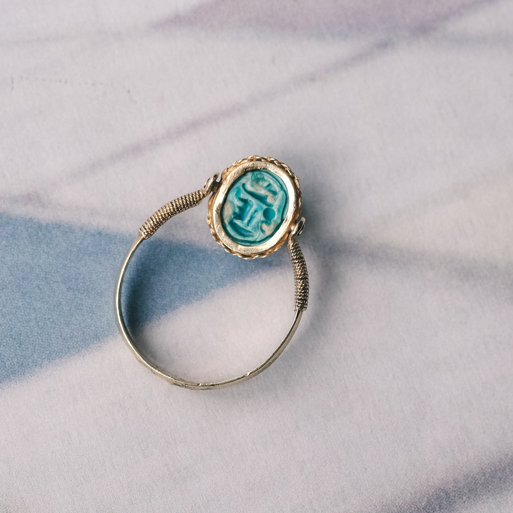 Egyptian Revival Scarab Swivel Ring - Lost Owl Jewelry