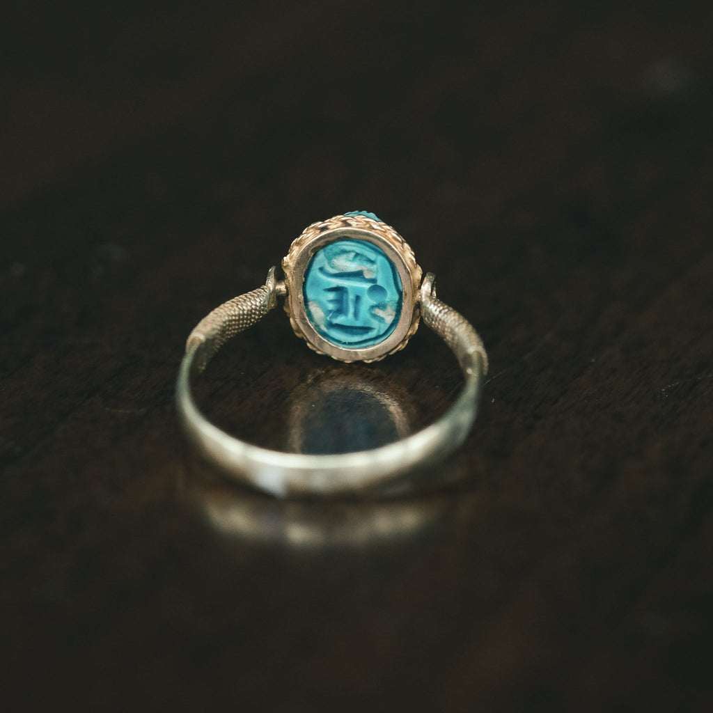 Egyptian Revival Scarab Swivel Ring - Lost Owl Jewelry