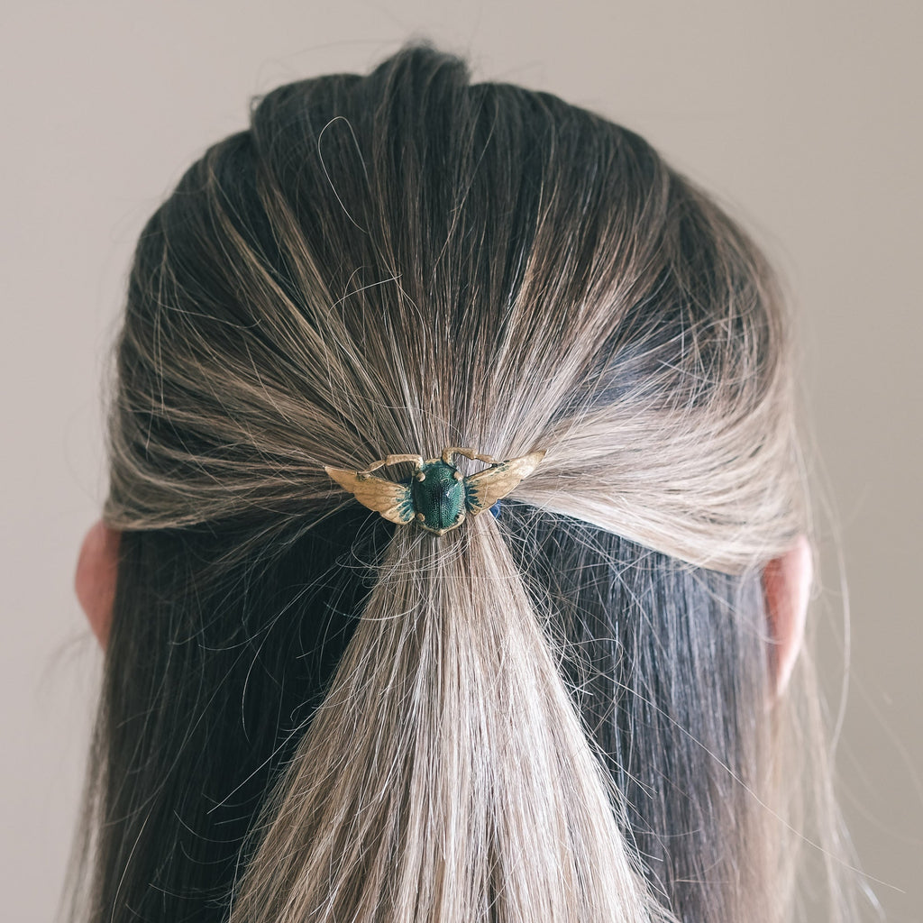 Egyptian Revival Winged Scarab Brooch - Lost Owl Jewelry