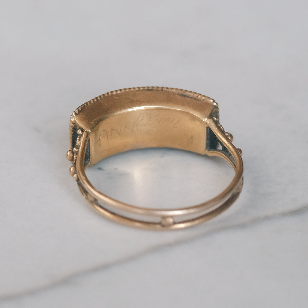 Etruscan Revival 'Bird-of-Paradise' Micromosaic Ring - Lost Owl Jewelry