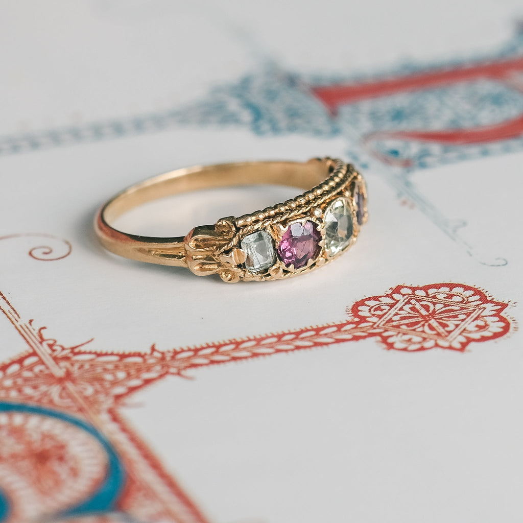 Etruscan Revival Chrysoberyl Ring - Lost Owl Jewelry