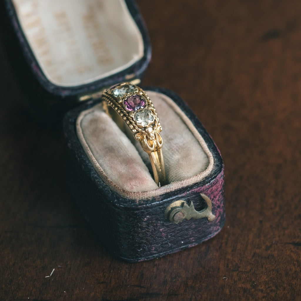 Etruscan Revival Chrysoberyl Ring - Lost Owl Jewelry