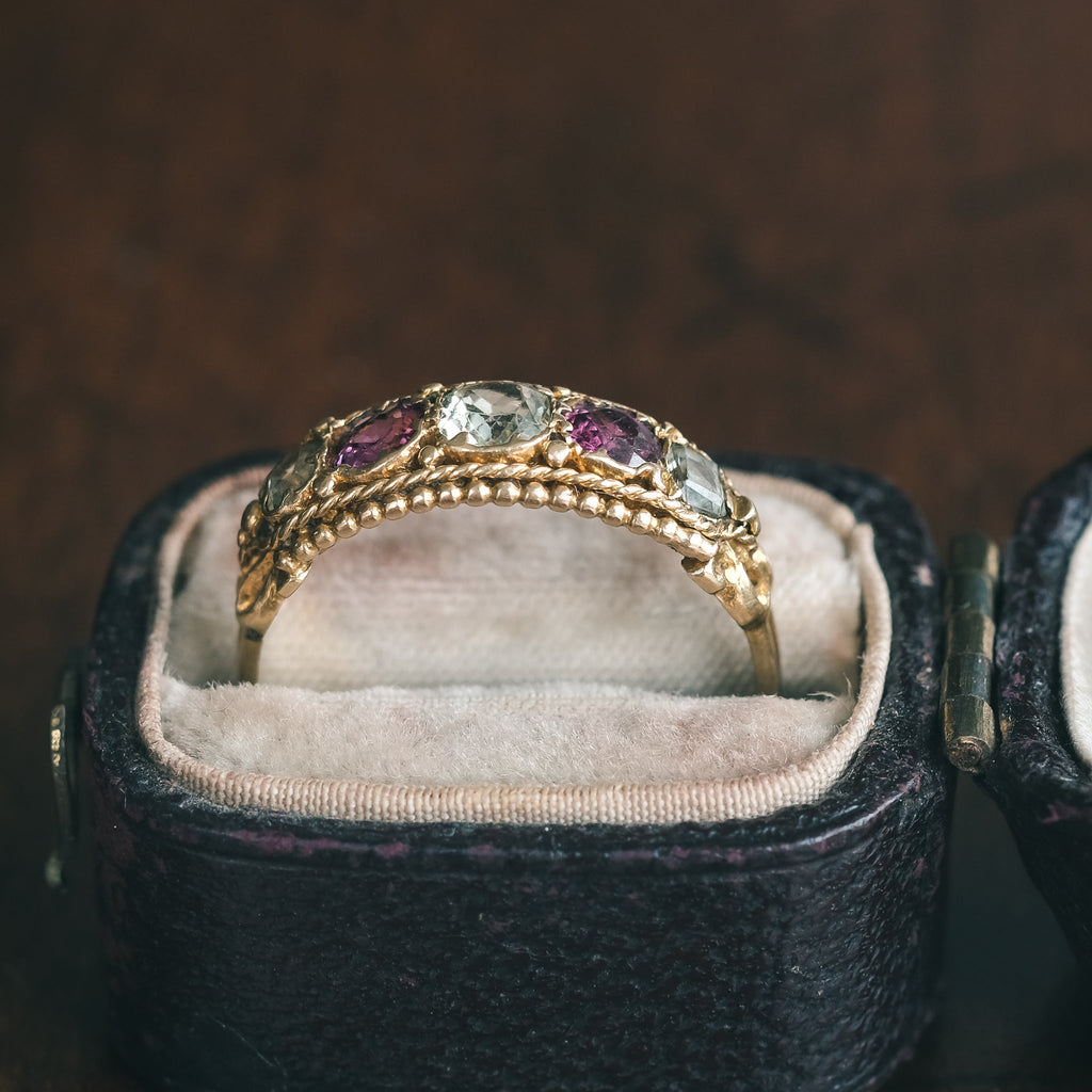 Etruscan Revival Chrysoberyl Ring - Lost Owl Jewelry