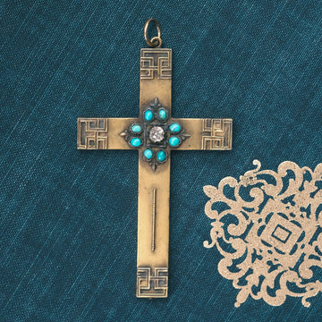 Etruscan Revival Cross Pendant - Lost Owl Jewelry