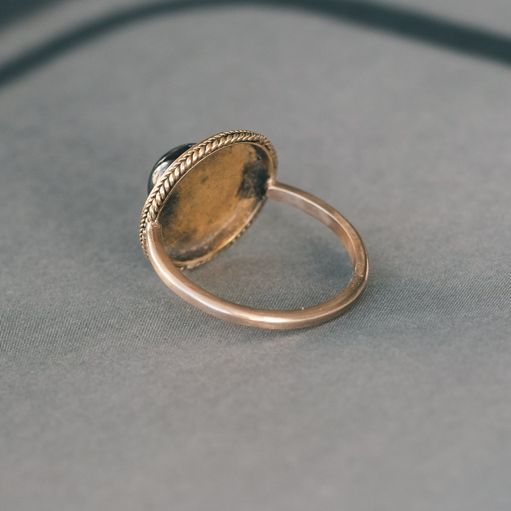 Etruscan Revival Garnet Ring - Lost Owl Jewelry