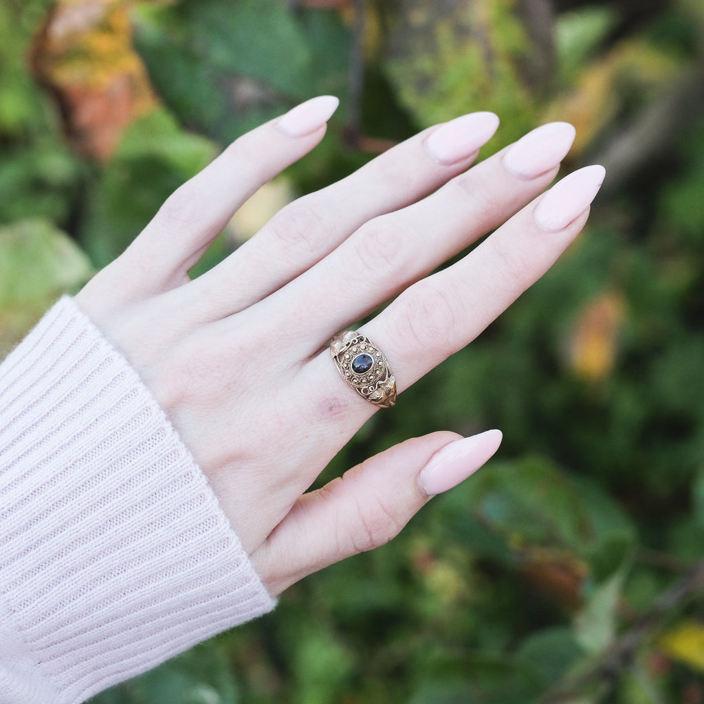 Etruscan Revival Grapevine Ring - Lost Owl Jewelry