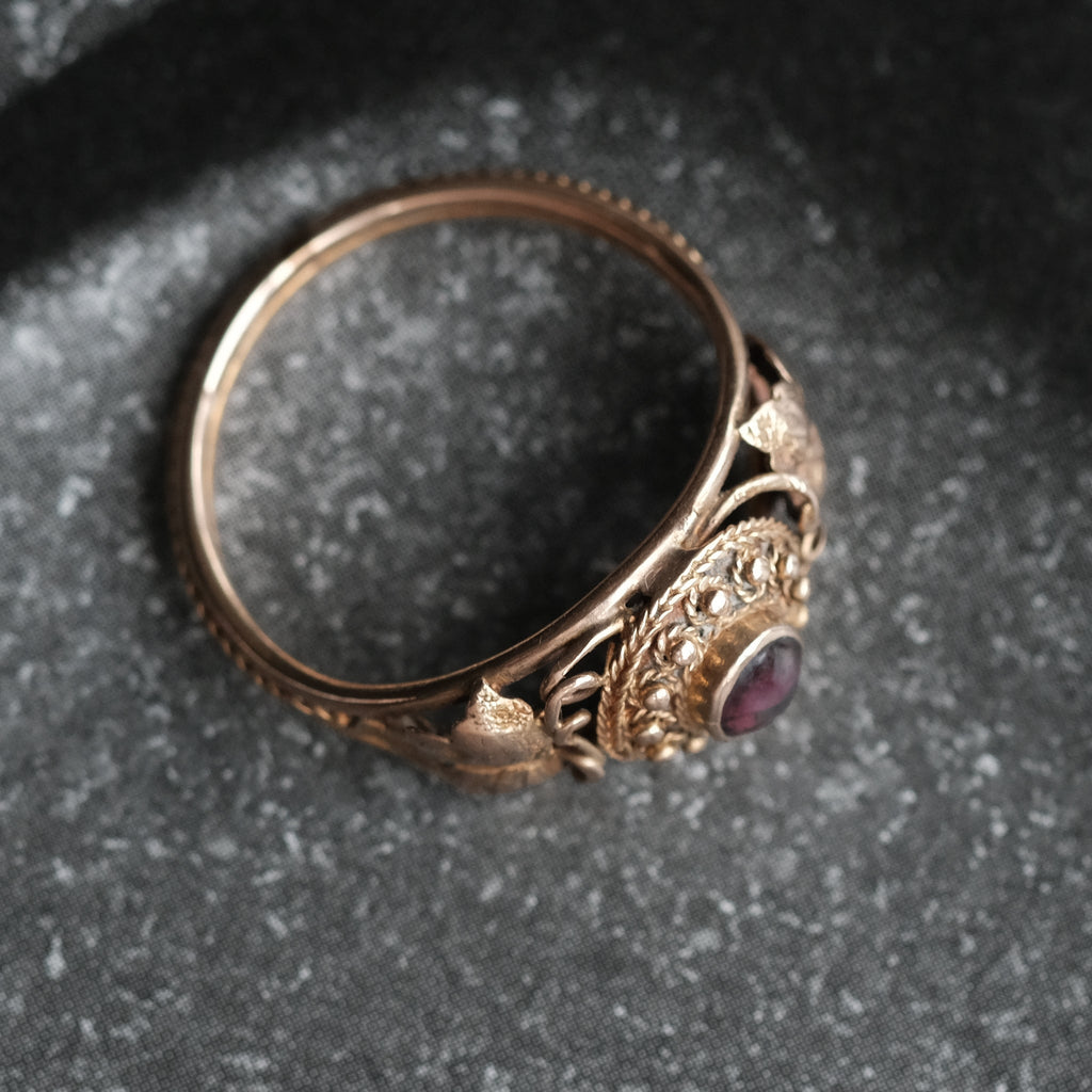 Etruscan Revival Grapevine Ring - Lost Owl Jewelry