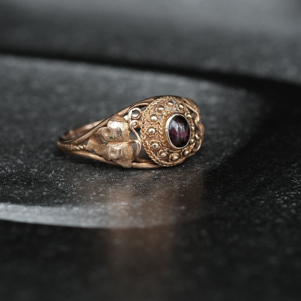 Etruscan Revival Grapevine Ring - Lost Owl Jewelry