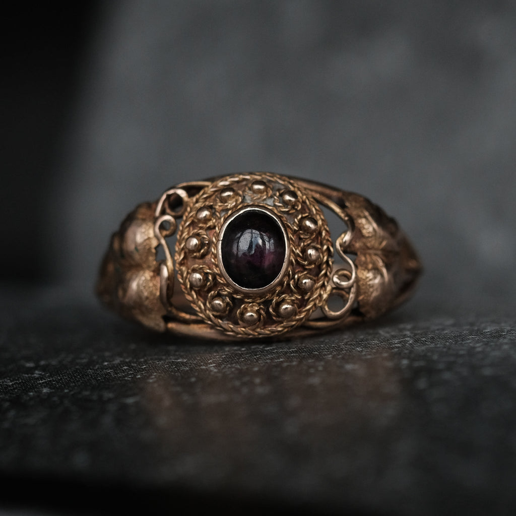 Etruscan Revival Grapevine Ring - Lost Owl Jewelry