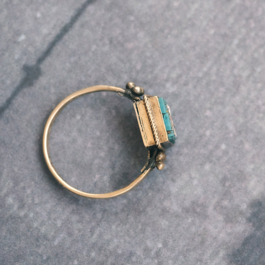 Etruscan Revival Micromosaic Bird Ring - Lost Owl Jewelry