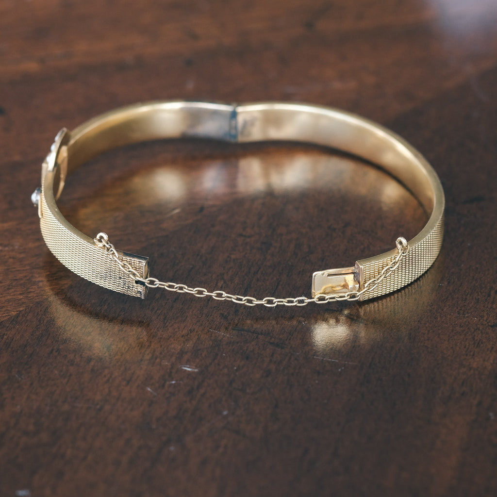 Etruscan Revival Textured Bangle - Lost Owl Jewelry