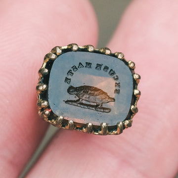 "Excuse Haste" Tortoise Seal Fob - Lost Owl Jewelry