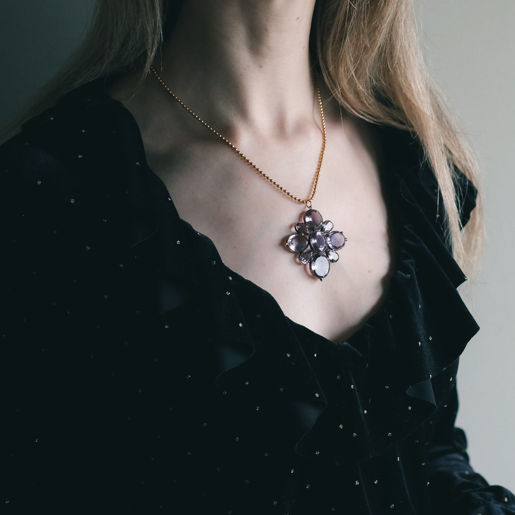 Georgian Amethyst Cross Pendant - Lost Owl Jewelry