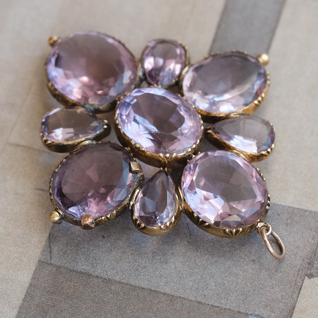 Georgian Amethyst Cross Pendant - Lost Owl Jewelry