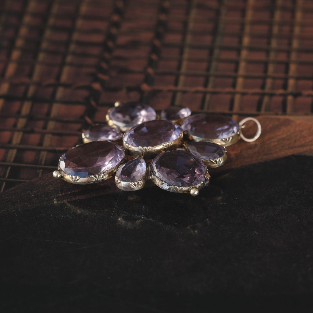 Georgian Amethyst Cross Pendant - Lost Owl Jewelry