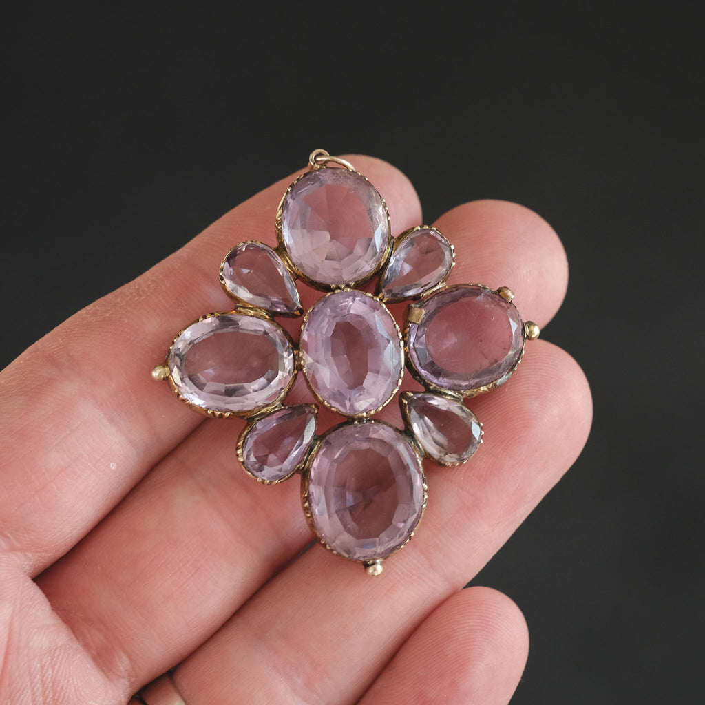 Georgian Amethyst Cross Pendant - Lost Owl Jewelry