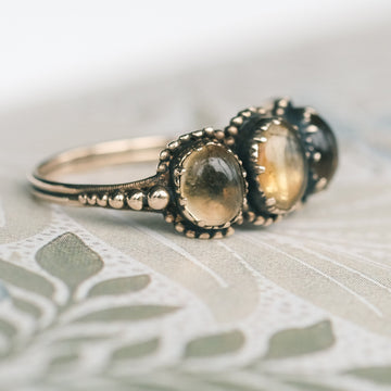 Georgian Citrine Four-Stone Ring - Lost Owl Jewelry