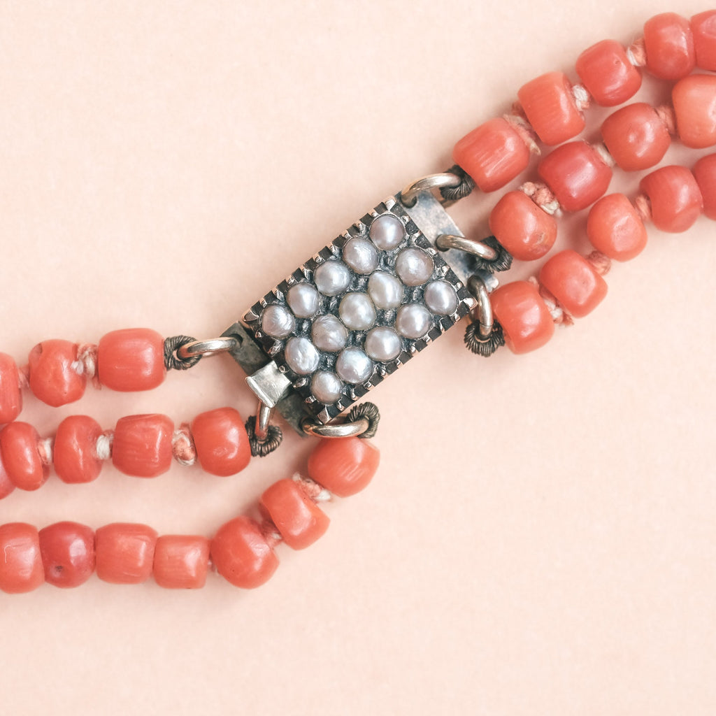 Georgian Coral Necklace - Lost Owl Jewelry