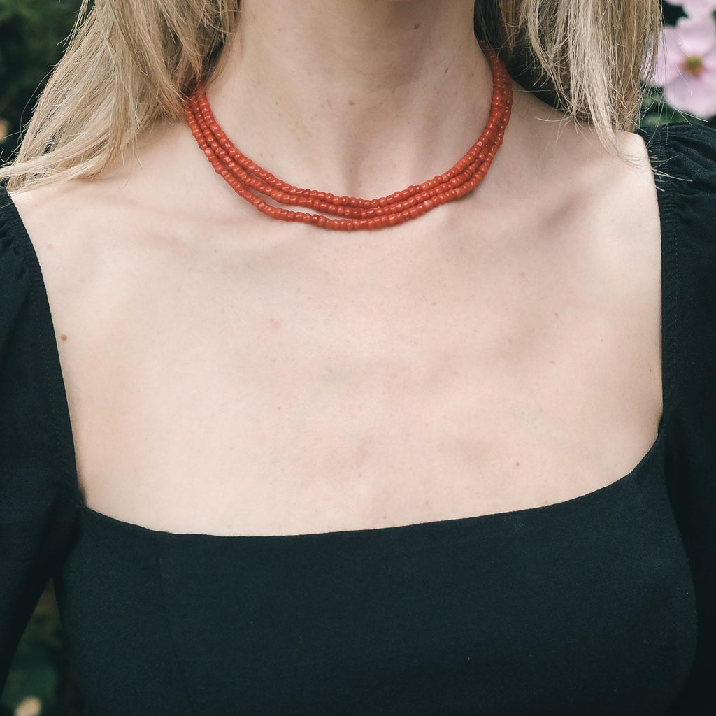 Georgian Coral Necklace - Lost Owl Jewelry