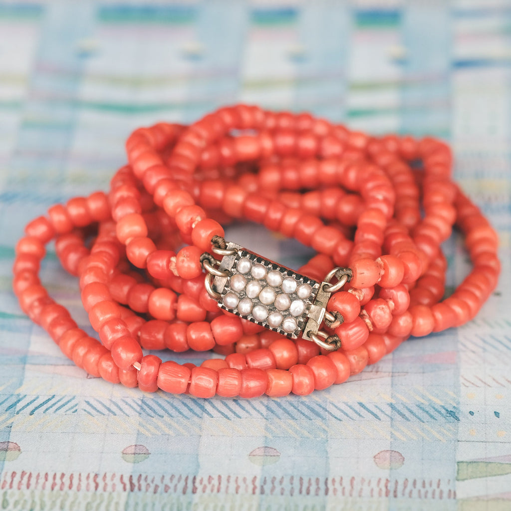 Georgian Coral Necklace - Lost Owl Jewelry