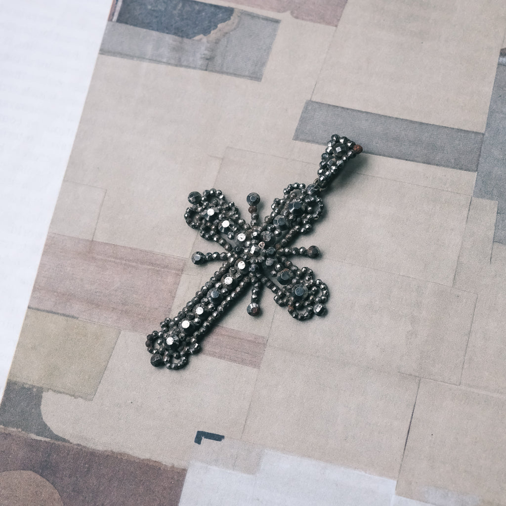 Georgian Cut Steel Cross - Lost Owl Jewelry