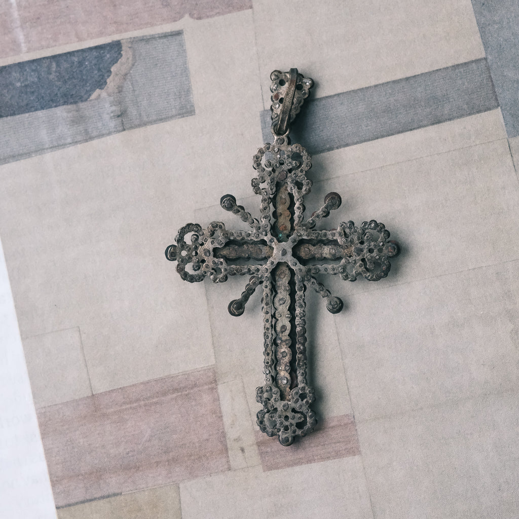 Georgian Cut Steel Cross - Lost Owl Jewelry