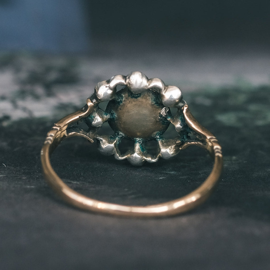 Georgian Fancy Diamond Cluster Ring - Lost Owl Jewelry