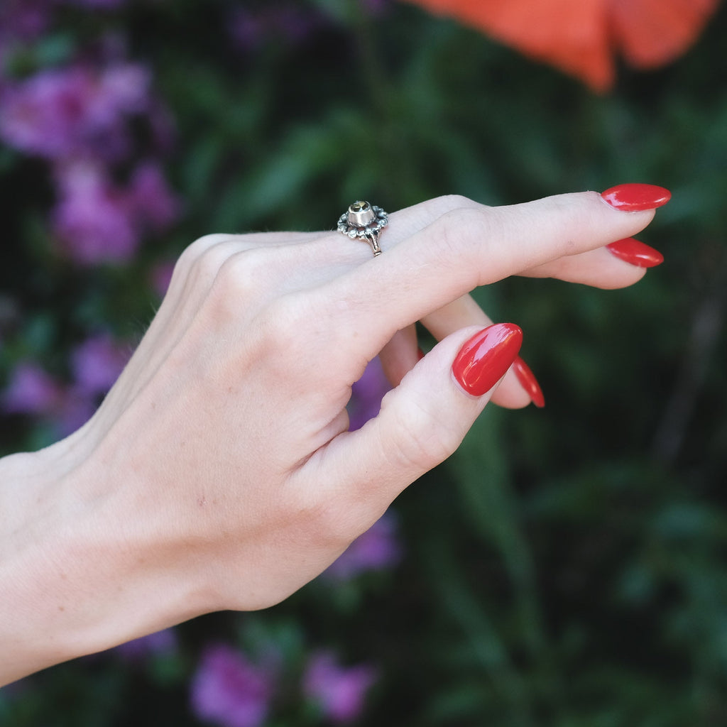 Georgian Fancy Diamond Cluster Ring - Lost Owl Jewelry