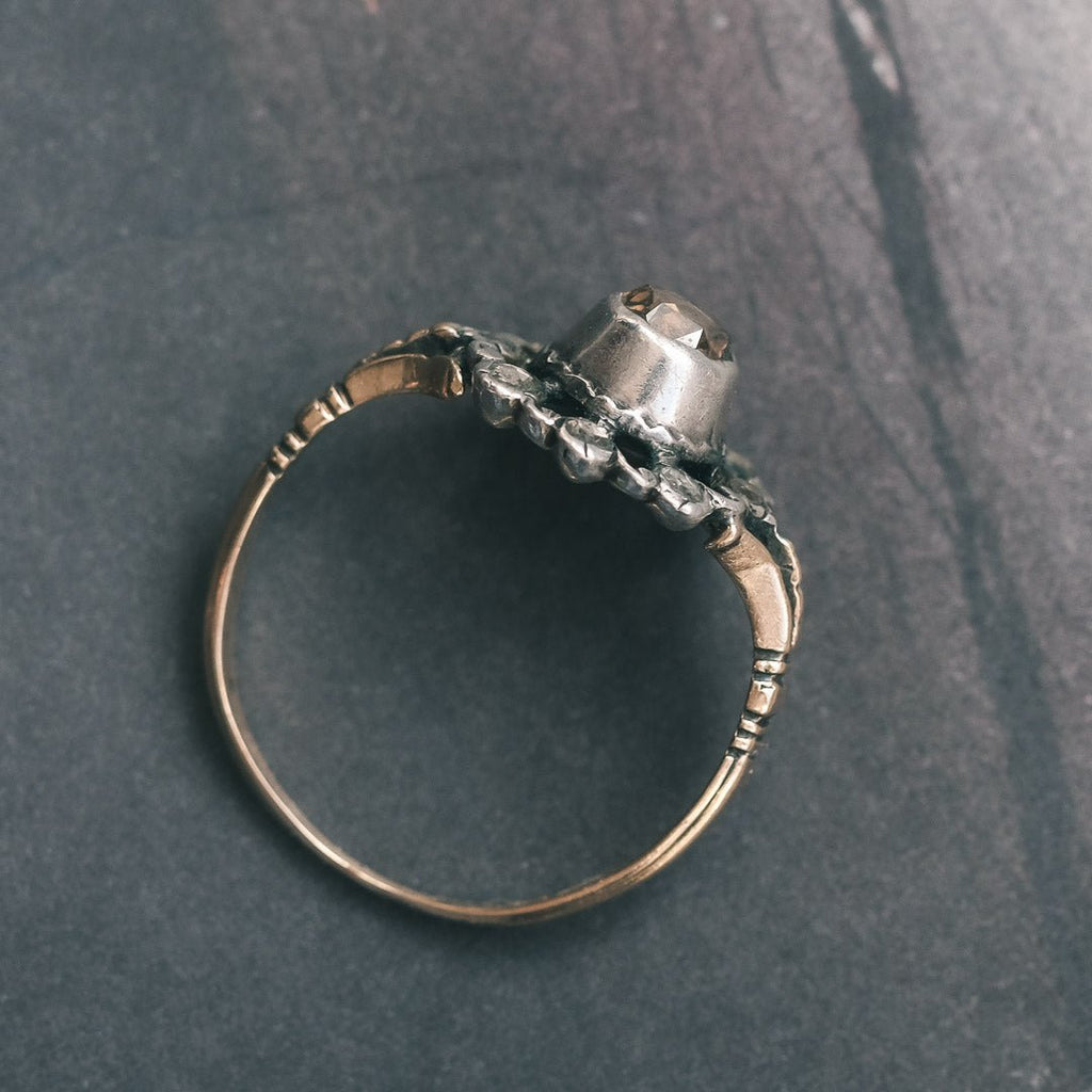 Georgian Fancy Diamond Cluster Ring - Lost Owl Jewelry