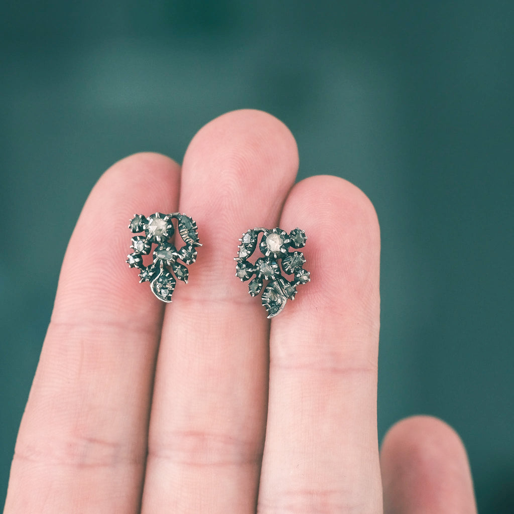 Georgian Foliate Stud Earrings - Lost Owl Jewelry