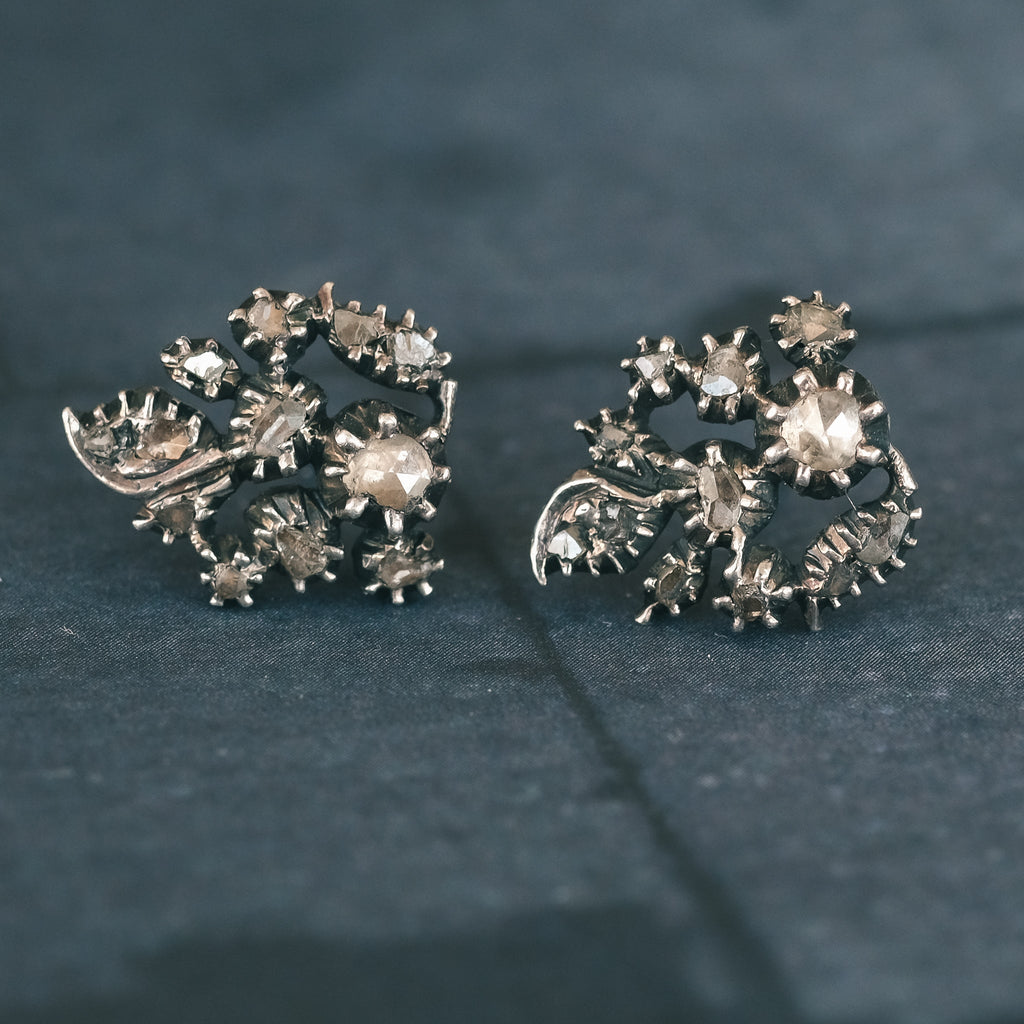 Georgian Foliate Stud Earrings - Lost Owl Jewelry