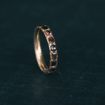 Georgian Garnet Eternity Ring - Lost Owl Jewelry