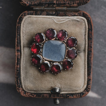 Georgian Garnet Locket Brooch - Lost Owl Jewelry