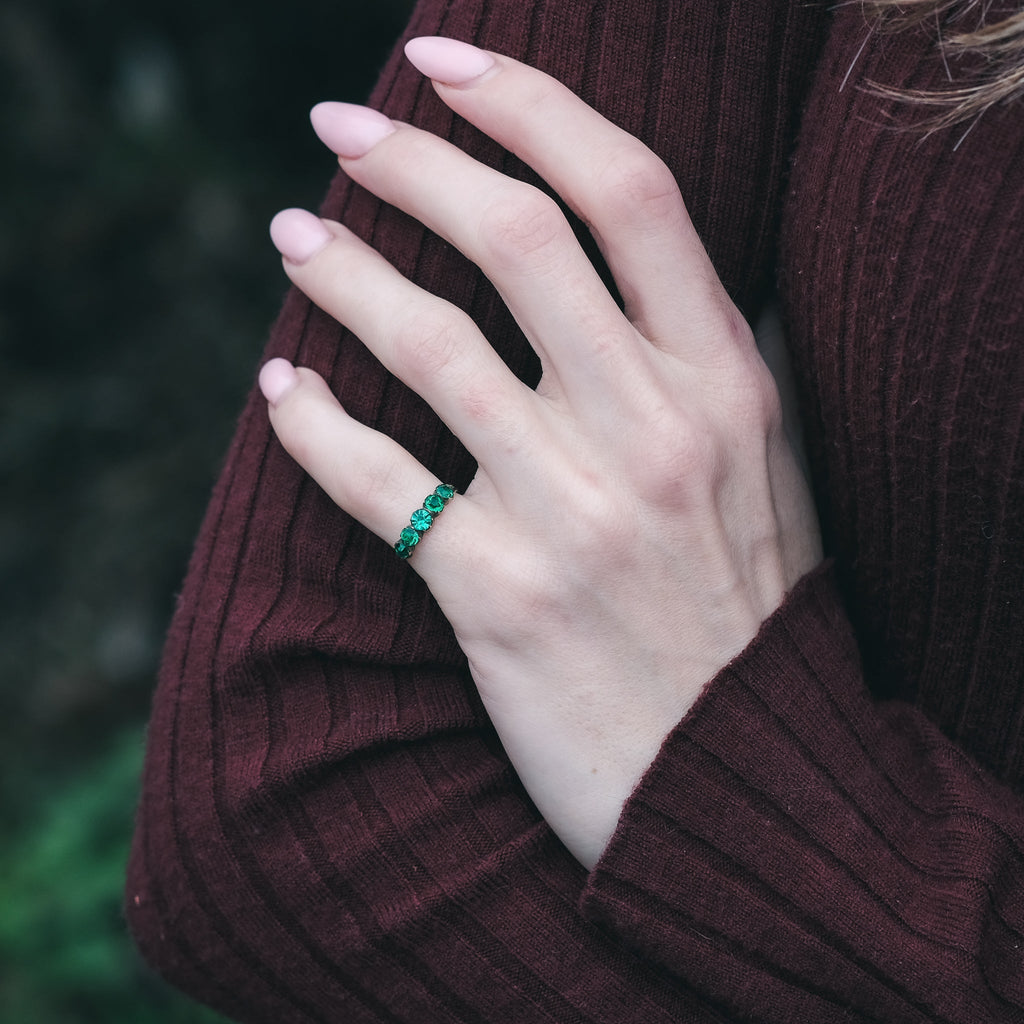 Georgian Green Half - Hoop Ring - Lost Owl Jewelry