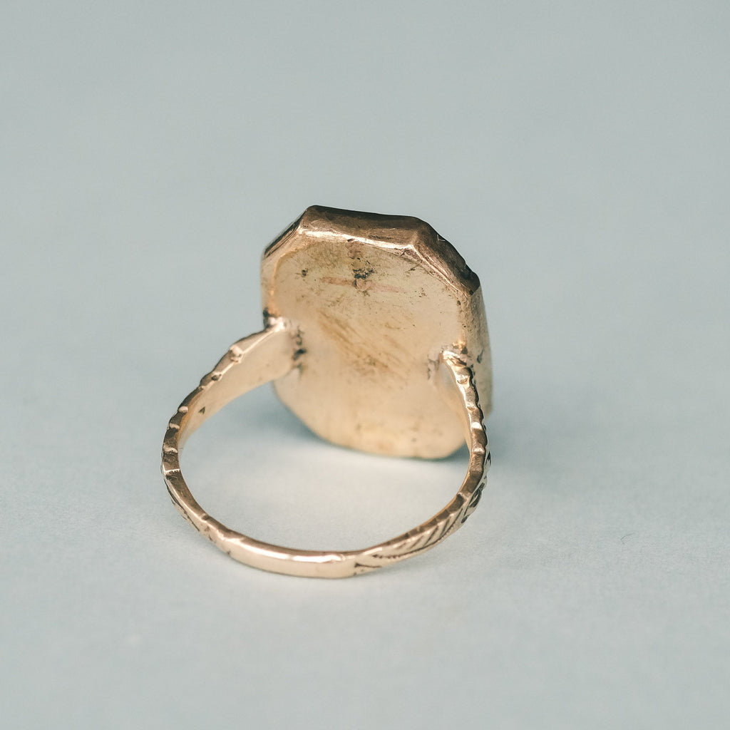 Georgian Lady Justice Miniature Portrait Ring - Lost Owl Jewelry