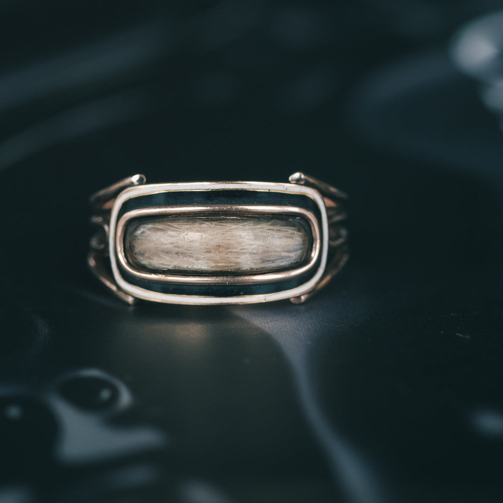 Georgian Locket Mourning Ring - Lost Owl Jewelry