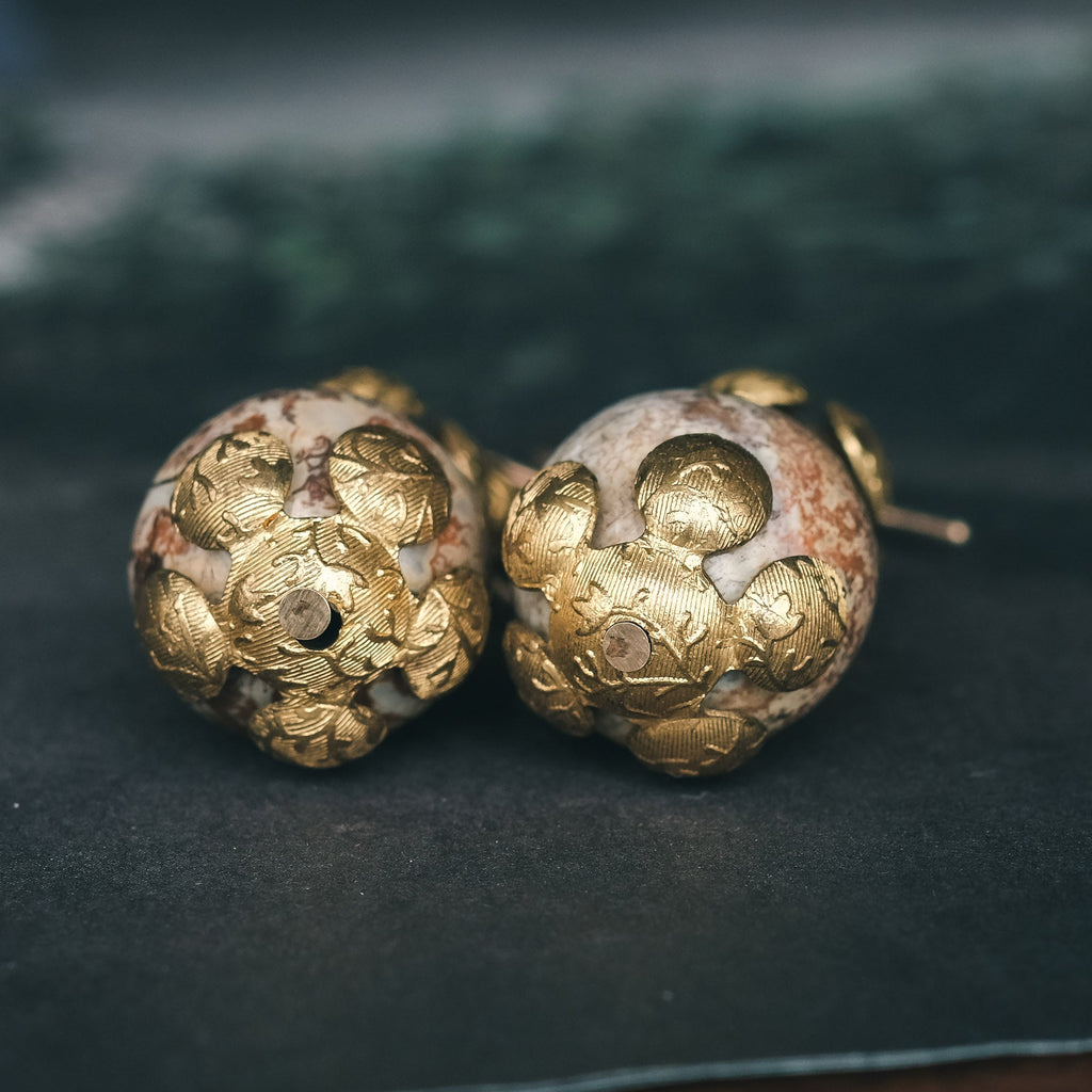 Georgian Pear Agate Earrings - Lost Owl Jewelry