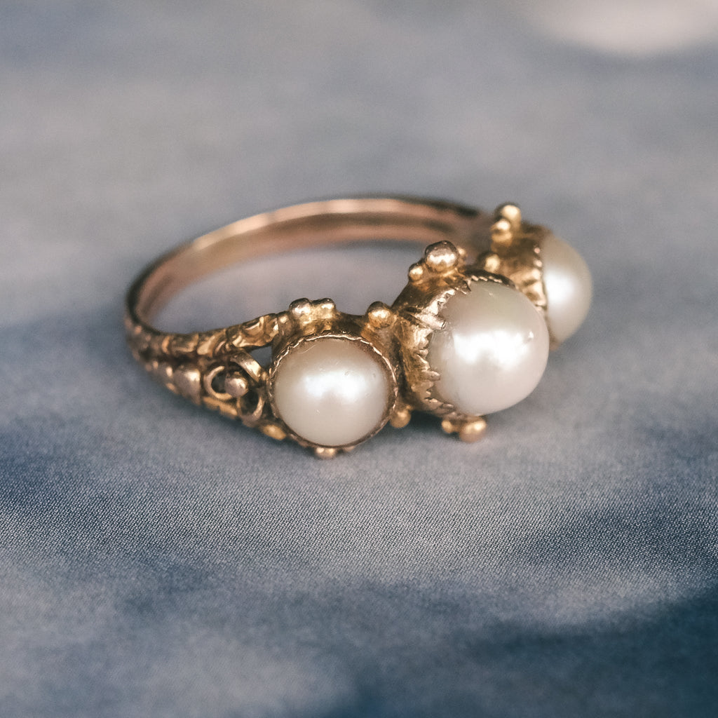 Georgian Pearl Trilogy Ring - Lost Owl Jewelry