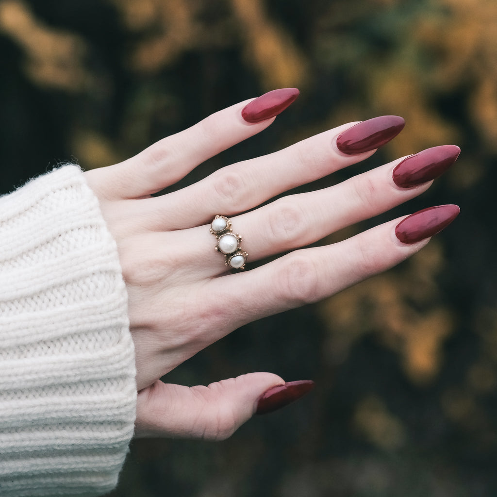 Georgian Pearl Trilogy Ring - Lost Owl Jewelry