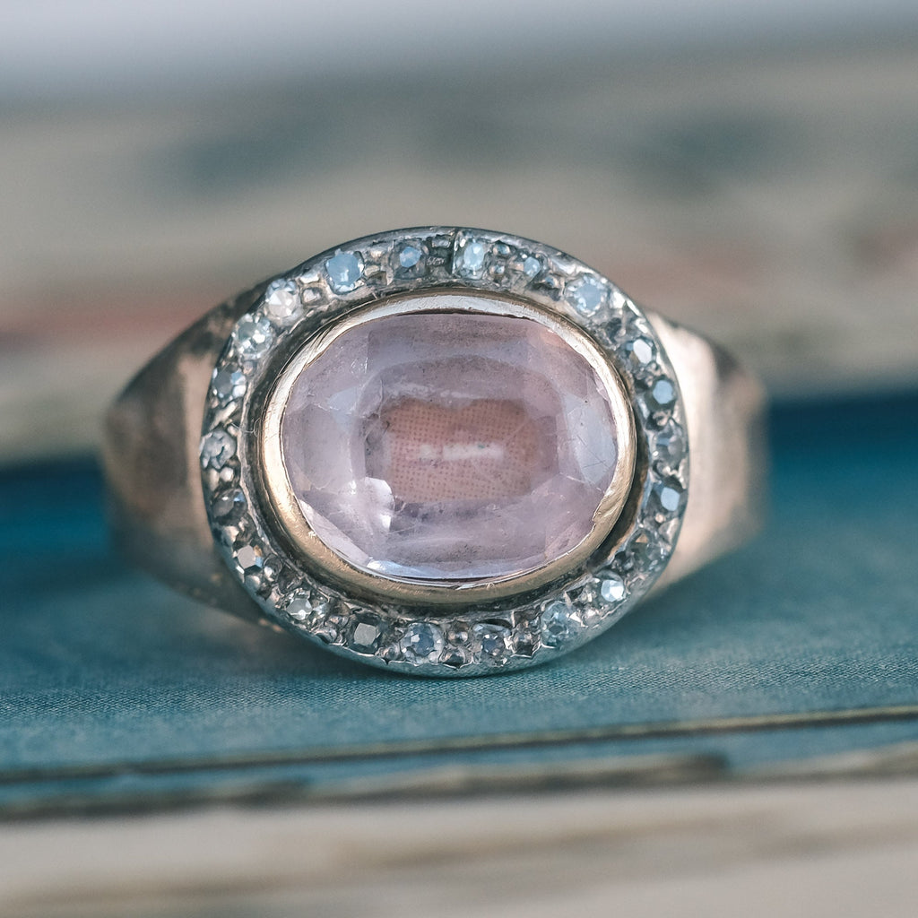 Georgian Pink Topaz Cluster Ring - Lost Owl Jewelry