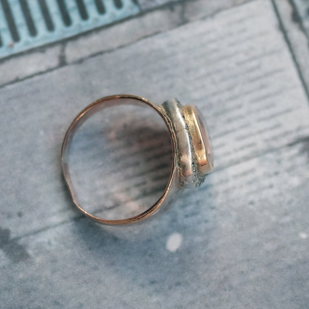 Georgian Pink Topaz Cluster Ring - Lost Owl Jewelry