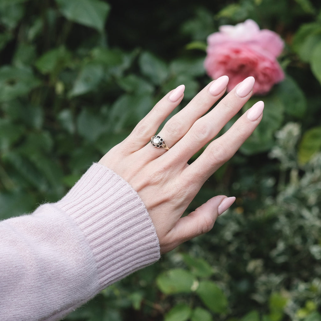 Georgian Rose Diamond Heart Ring - Lost Owl Jewelry