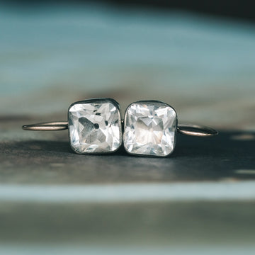 Georgian Square Paste Earrings - Lost Owl Jewelry