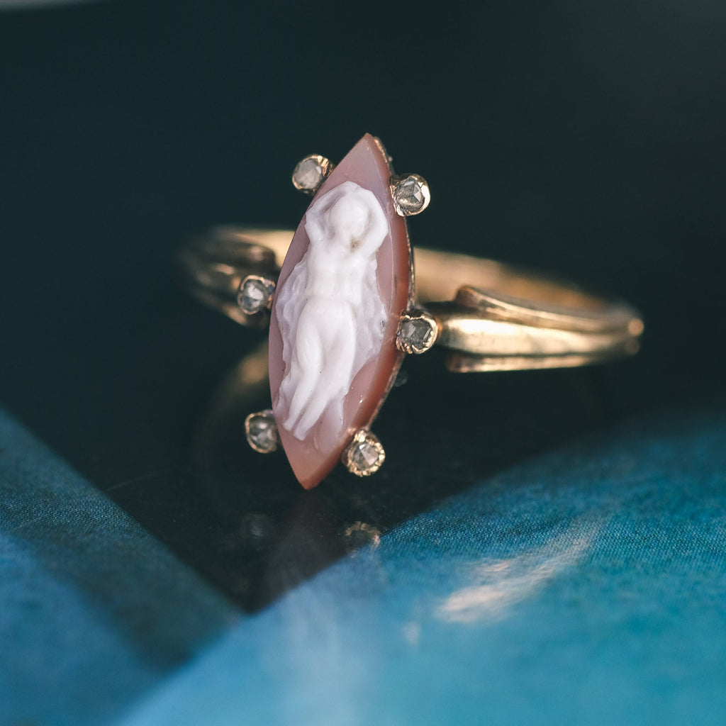Georgian Terpsichore Cameo Ring - Lost Owl Jewelry