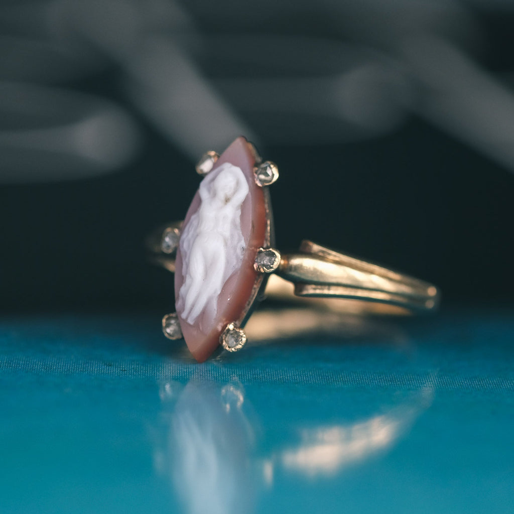 Georgian Terpsichore Cameo Ring - Lost Owl Jewelry